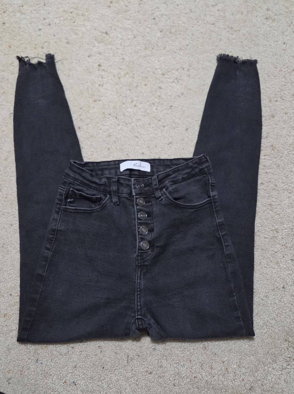 KanCan High-Rise Black Button-Fly Skinny Jeans